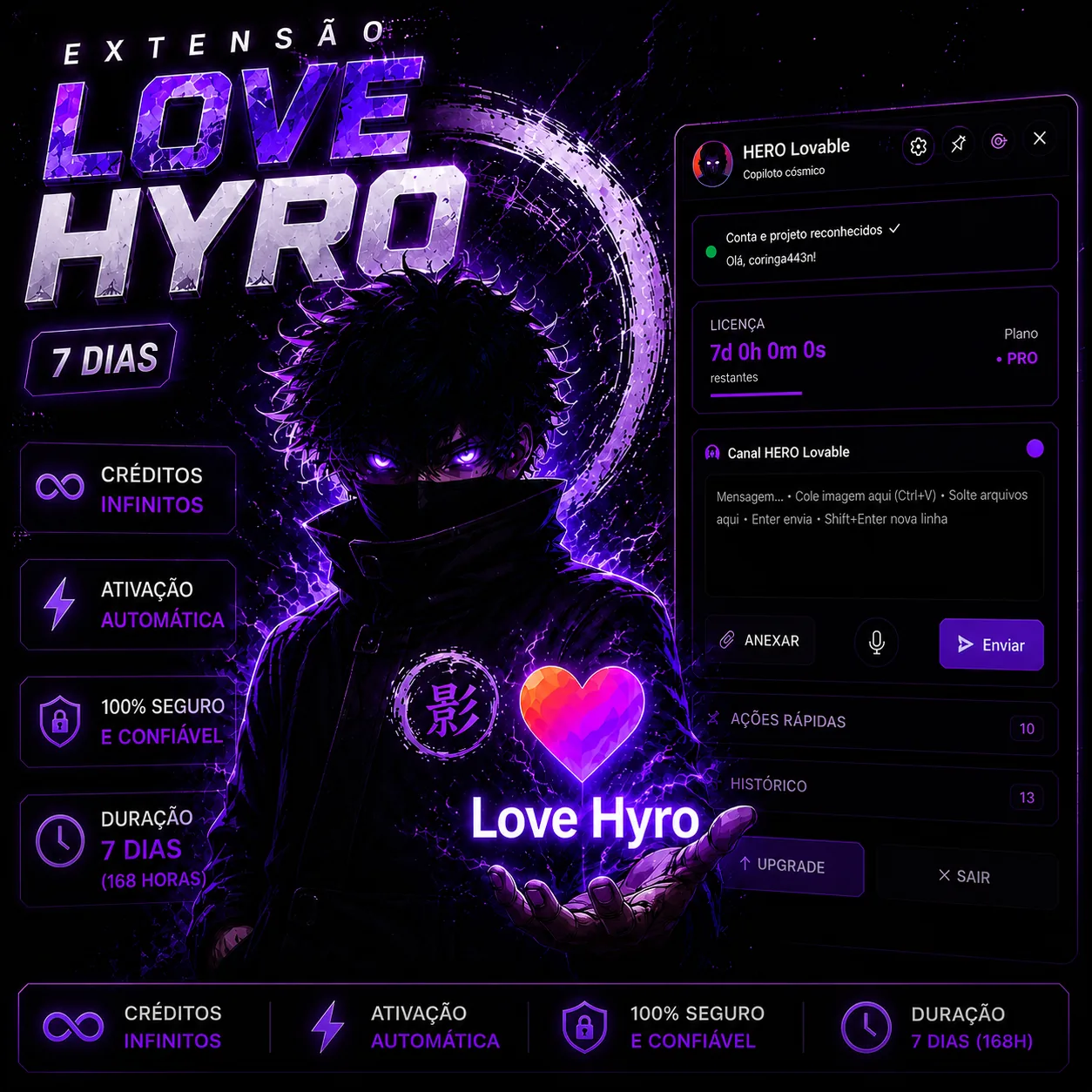 Extensão Créditos Lovable Infinitos por 7 Dias (168h)